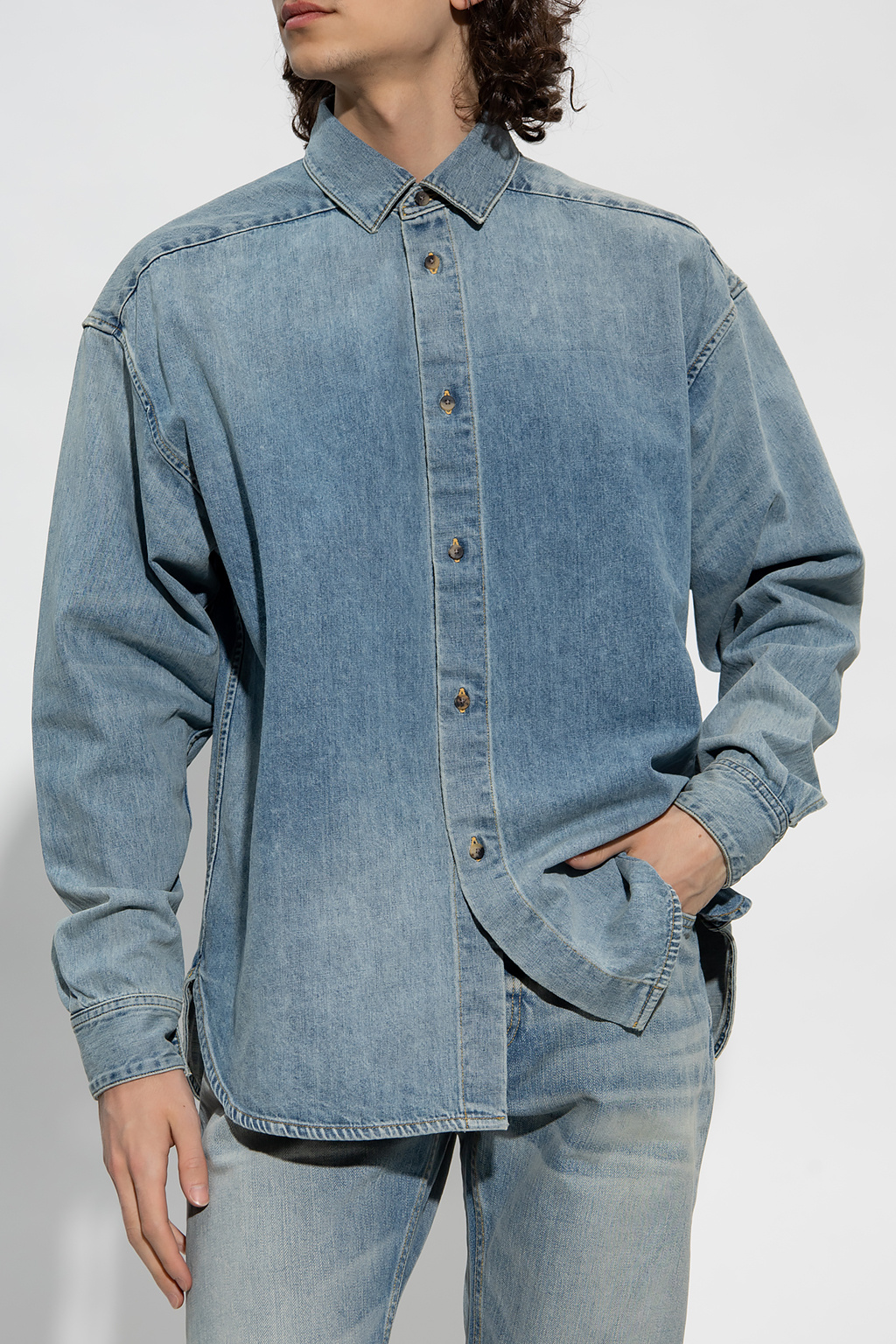 Blue Denim shirt Fear Of God - SchaferandweinerShops Canada - Global V-Neck  Sweater Vest